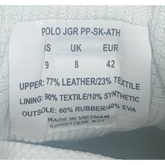 NEW POLO RALPH LAUREN JOGGER SNEAKER SHOE WHITE BLUE RED MSRP $138 MEN SIZE - 9 - Picture 8 of 8